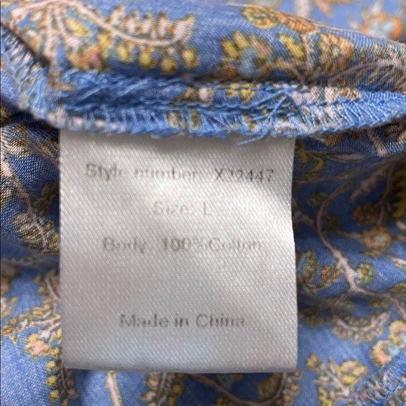 XíRENA Gabrielle Cutout Dress Size Large Blue Floral Midi V Neck Flutter Sleeve - Picture 15 of 17